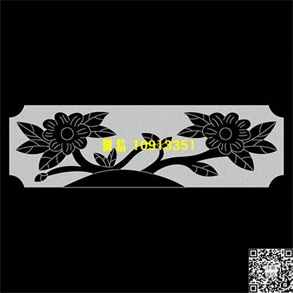 精雕图245花栏板精雕图线雕图线条图单线铣底图_电脑雕刻plt文泰矢量图精雕图浮雕图